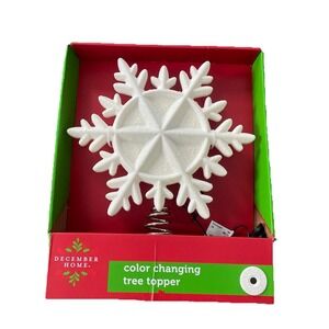 New December Home Christmas Snowflake  Tree Topper  Color Changing 10 Settings